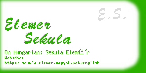 elemer sekula business card